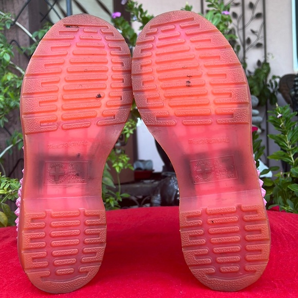 Dr. Martens Mono PINK Metal Spike Combat Moto Boots - Picture 16 of 17